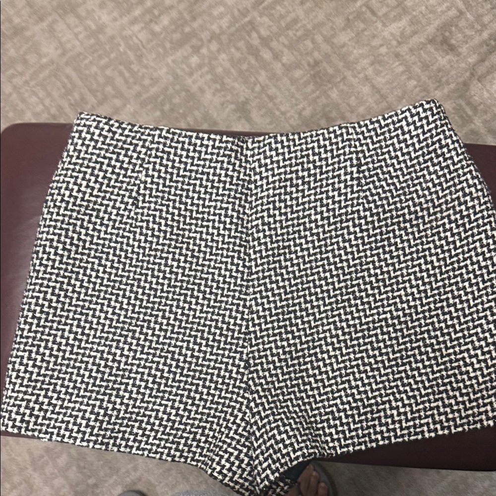 Zara Black and White High Waist Shorts